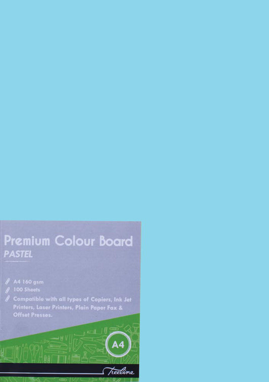 Treeline A4 Deep Tint Project Board 160gsm Assorted 100's