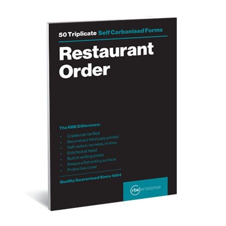 RBE A6 Restaurant Order Book Triplicate 50 Pages