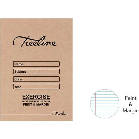 48 Page A5 Feint & Margin Exercise Book