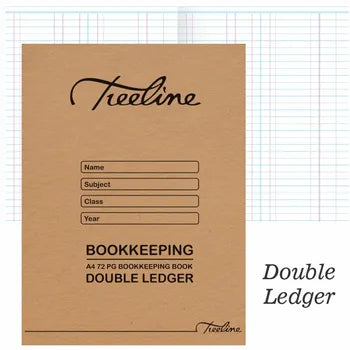 Treeline A4 Double Ledger Bookkeeping Book 72 Pages