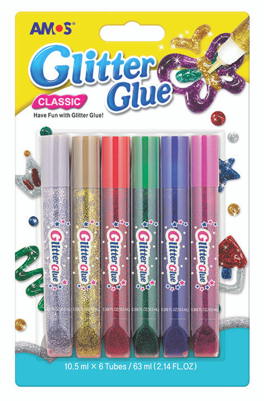 AMOS GLITTER GLUE 10.5ml 5pcs