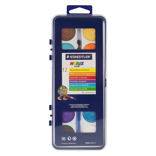 Staedtler 12 Colour Paint Box & Brush Set