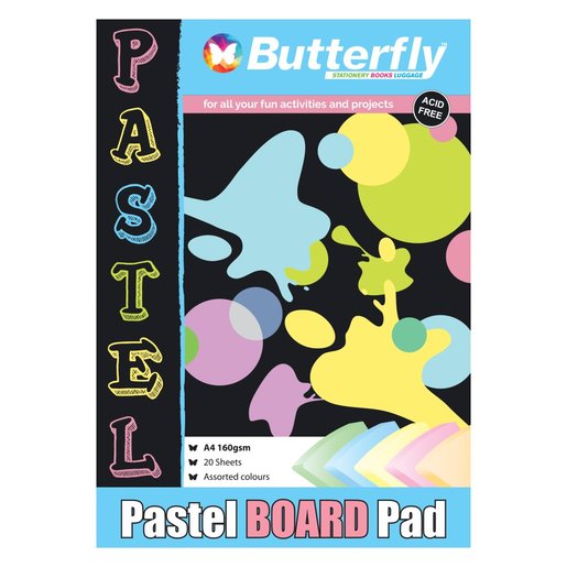 Butterfly A4 Pastel Board Pad 20 Sheets
