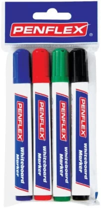 Penflex Whiteboard Markers (4-Pack Assorted Colours)